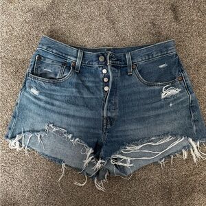 Distressed Levi Denim Women Shorts